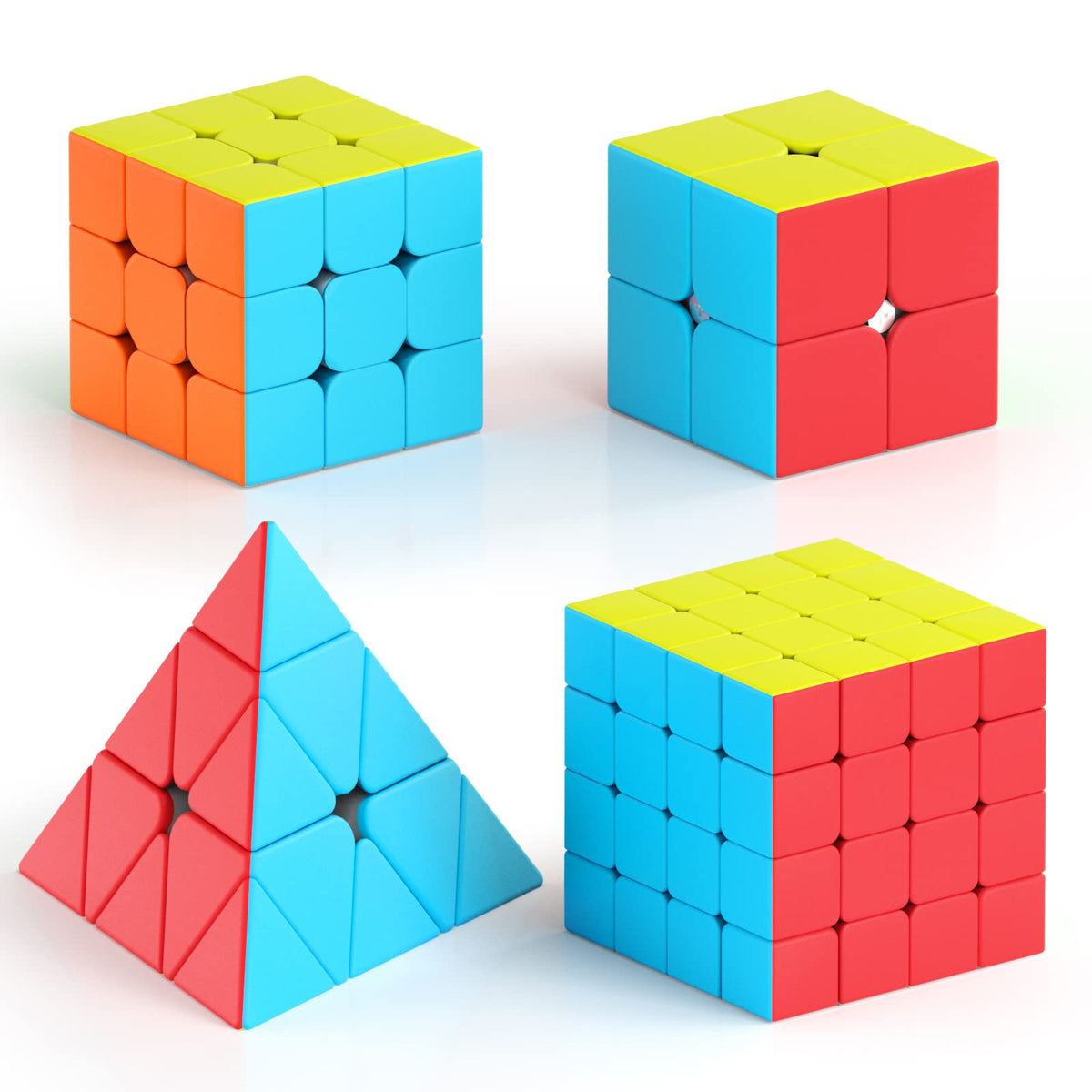 Vdealen Speed Cube Set, Puzzle Cube Bundle of 2x2x2 3x3x3 4x4x4 Pyramid Magic Cube Set, Birthday Party Christmas Stocking Stuffers Gift for Kids Teens Adults(Stickerless) 🍁 All In One Marketplace Canada