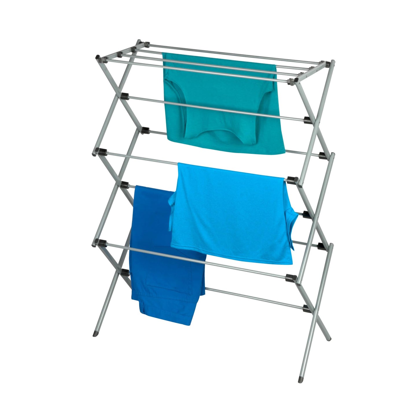 Honey-Can-Do DRY-01306 Folding 42-Inch Clothes Drying Rack, Silver/White - Available at All In One Marketplace Canada