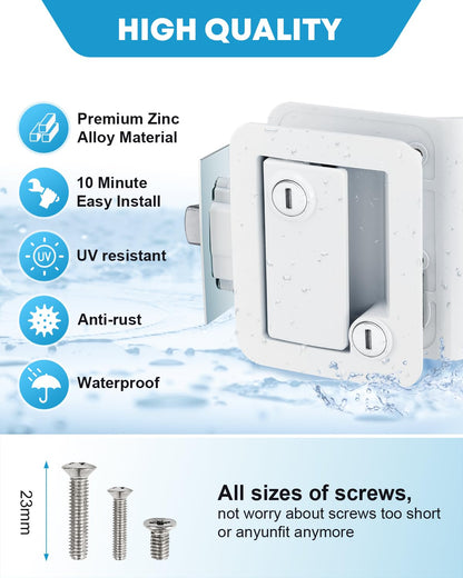 Kohree RV Entry Door Lock Latch Handle with Paddle Deadbolt, Polar White Enclosed Trailer Camper Door Latch with 4 Keys RV Door Lock Replacement -Universal Entrance Security Lock Kit 🍁 All In One Marketplace Canada