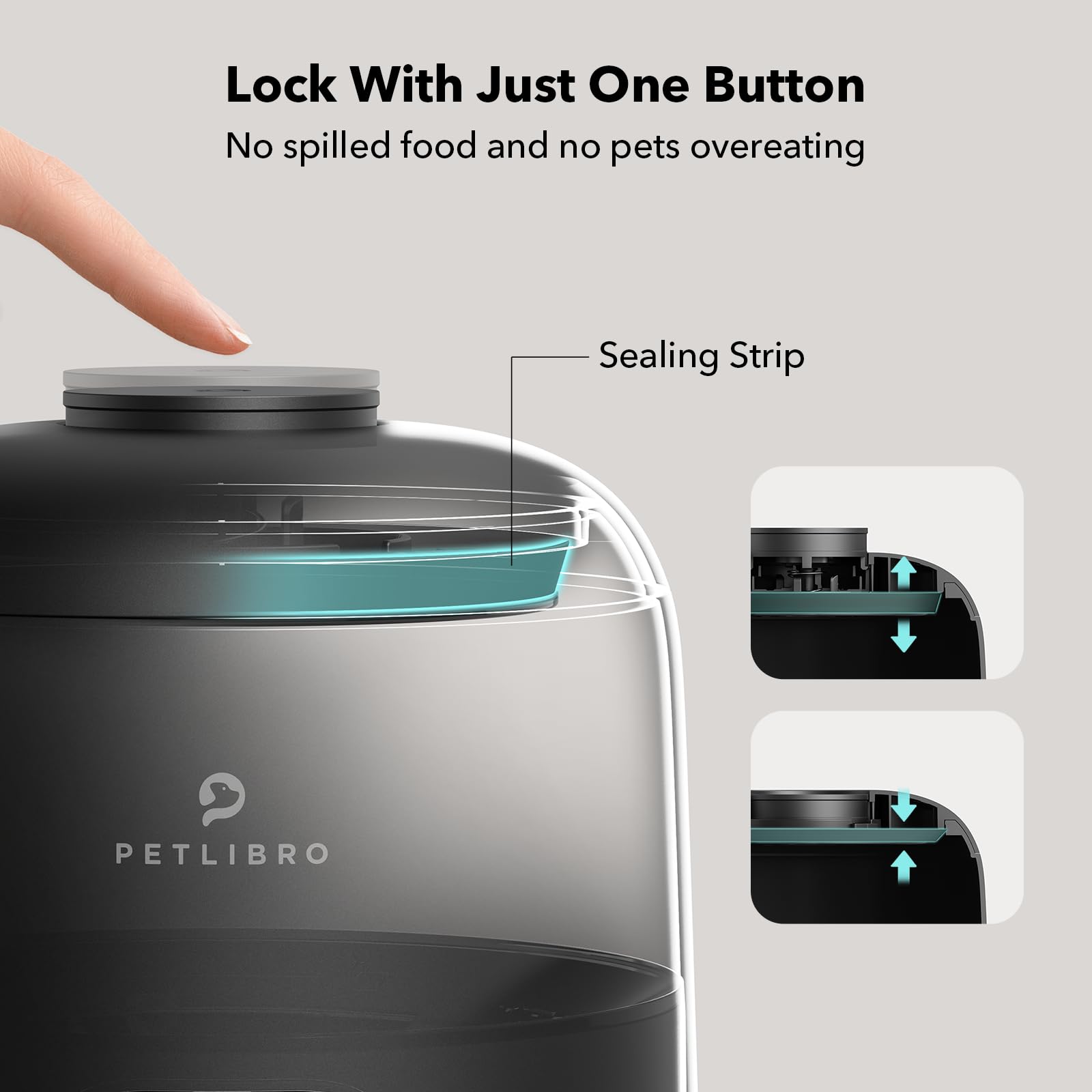 PETLIBRO Automatic Cat Feeder, 2L Timed Cat Feeder with 180-Day Battery Life, Automatic Pet Feeder for Cat & Dog, Cat Food Dispenser Program 1-6 Meals Control, Automatic Dog Feeder for Dry Food - Available at All In One Marketplace Canada