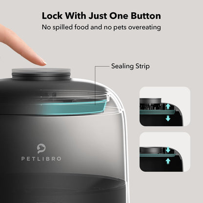 PETLIBRO Automatic Cat Feeder, 2L Timed Cat Feeder with 180-Day Battery Life, Automatic Pet Feeder for Cat & Dog, Cat Food Dispenser Program 1-6 Meals Control, Automatic Dog Feeder for Dry Food - Available at All In One Marketplace Canada