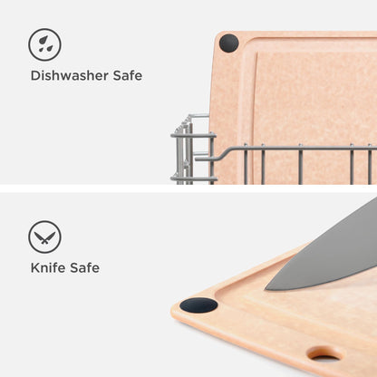 Epicurean All-in-One Cutting Board with Non-Slip Feet and Juice Groove, 14.5" × 11.25", Natural/Black