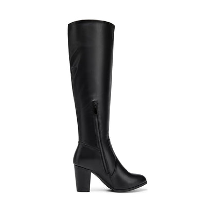DREAM PAIRS Women Knee High Chunky Slouch Boots,Black/Pu,8 🍁 All In One Marketplace Canada
