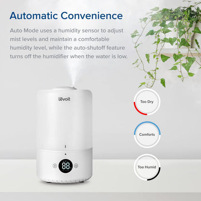 Levoit Smart Humidifiers for Bedroom, Top Fill, Essential Oil Diffuser