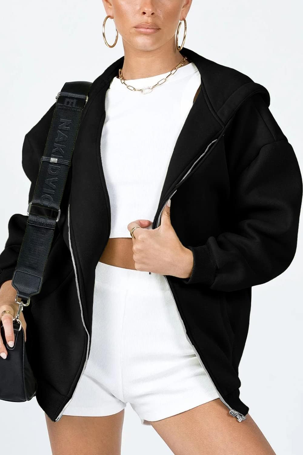 PRETTYGARDEN Women's Fall Zip Up Hoodies Sweatshirts Black,XL 🍁 All In One Marketplace Canada