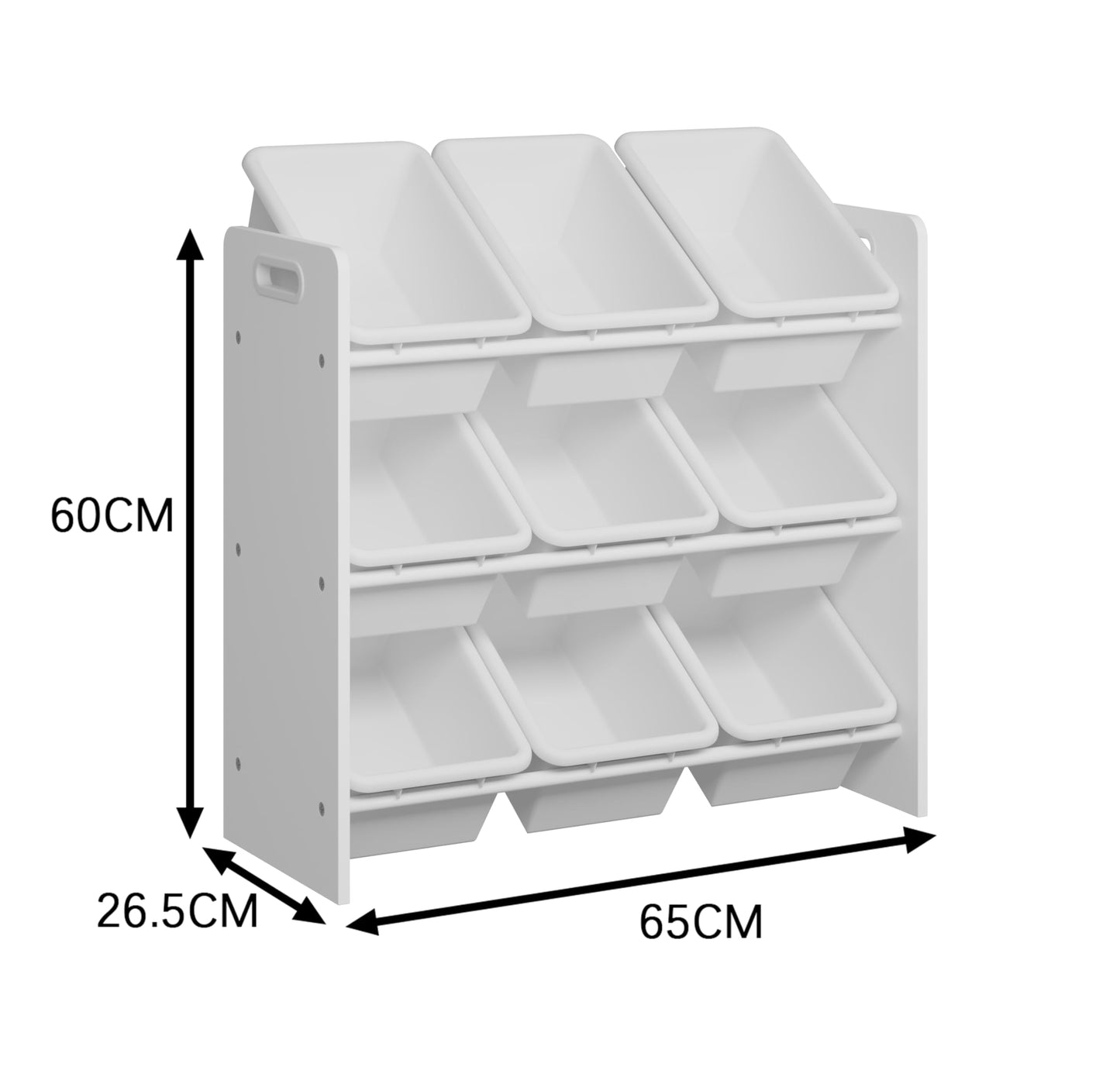 Lennox Furniture Toys Storage Organizer 9 Plastic Bins in White (JWTR-03006 white) Lennox Furniture