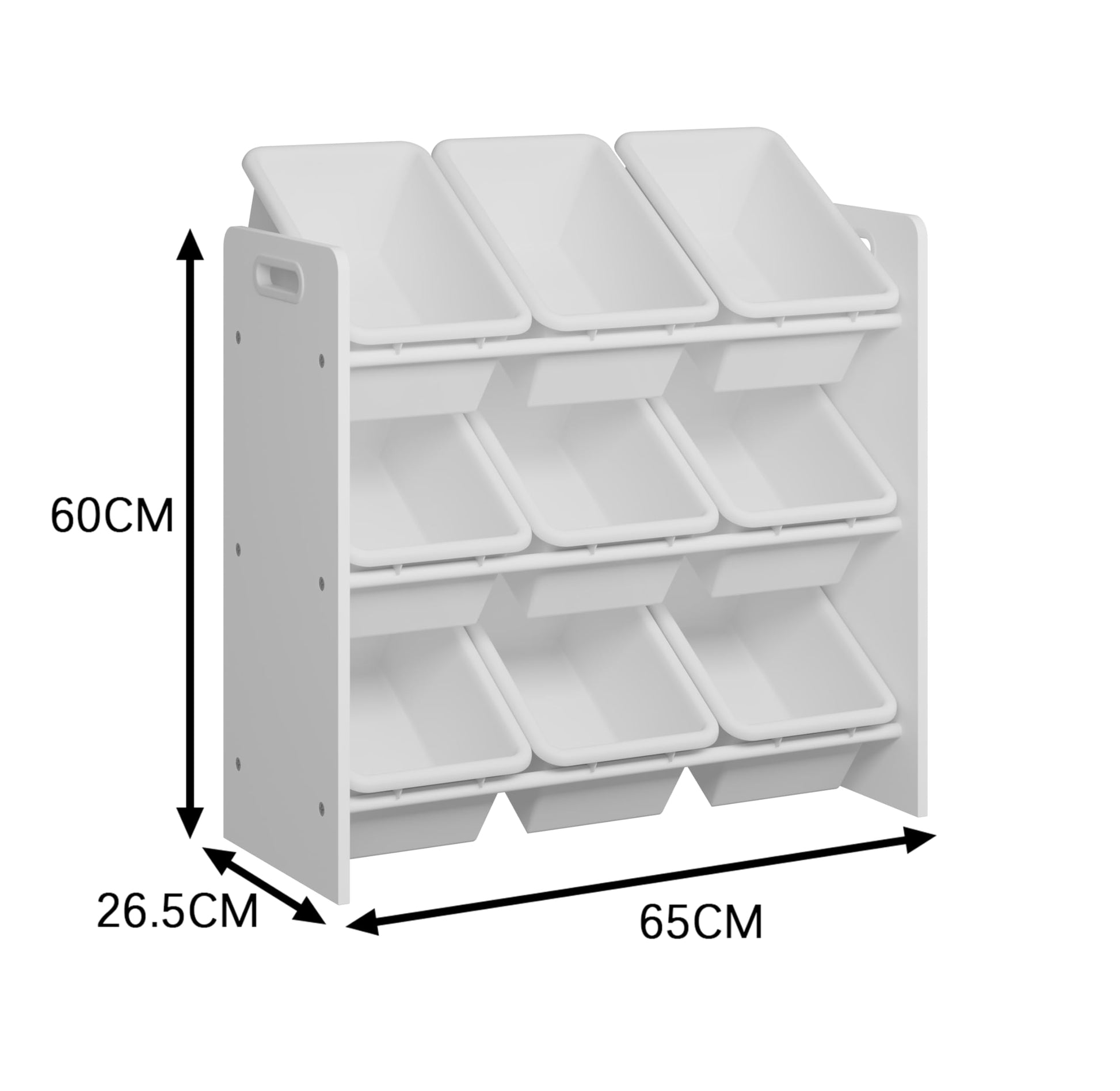 Lennox Furniture Toys Storage Organizer 9 Plastic Bins in White (JWTR-03006 white) Lennox Furniture
