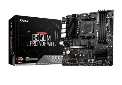 MSI B550M PRO-VDH WiFi ProSeries Motherboard (AMD AM4, DDR4, PCIe 4.0, SATA 6Gb/s, M.2, USB 3.2 Gen 1, AX Wi-Fi 6, D-SUB/HDMI/DP, Micro-ATX) 🍁 All In One Marketplace Canada