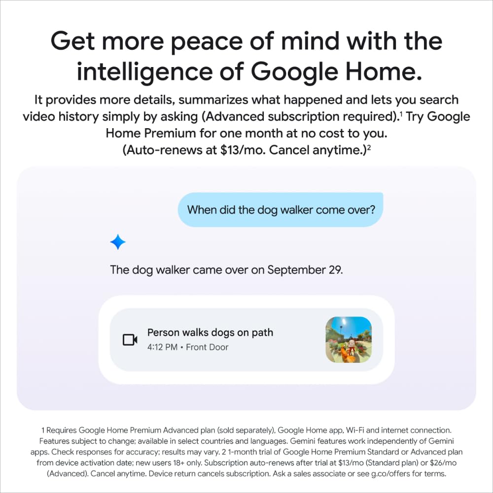 Google Nest Doorbell (Wired, 3rd gen)- 2K Video and Gemini - Linen 🍁 All In One Marketplace Canada
