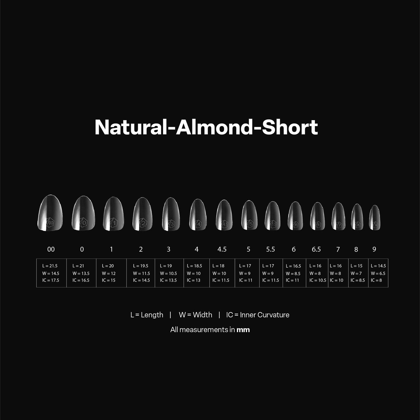 APRÉS Gel-X® Almond Box of Nail Tips | 280 Soft Gel Nail Tips, 14 Sizes 00-9 | Half-sizes Included (Natural Almond Short, 280 Count)