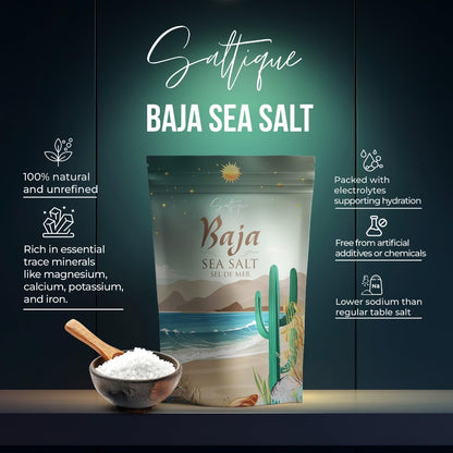 Saltique Baja Sea Salt 5lb Coarse - 90 Minerals, 4X More Than Celtic Salt - Unrefined, GMO-Free, Paleo & Vegan