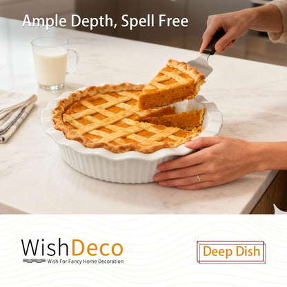 WishDeco Ceramic Pie Pan for Baking 23cm / 9inch Capacity 1500ml / 50oz 🍁 All In One Marketplace Canada