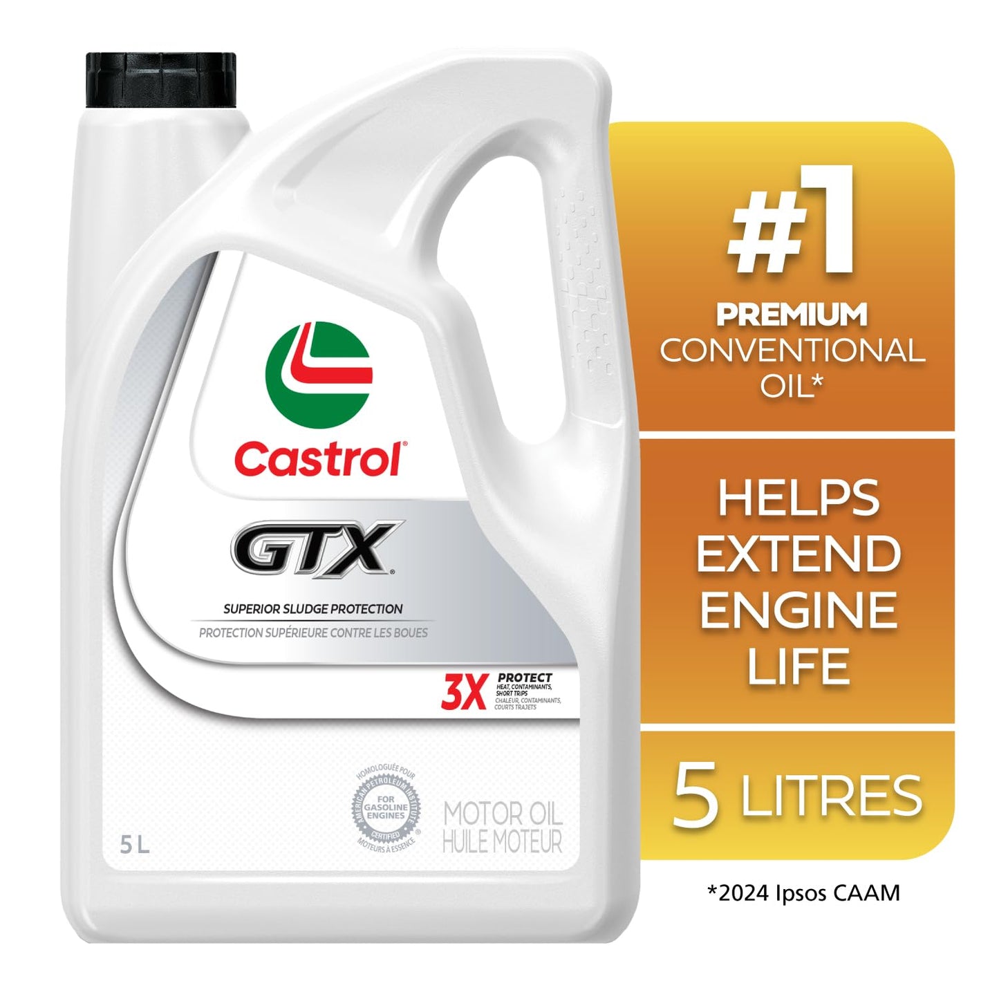 Castrol GTX Conventional 5W-30 Motor Oil, 5 Litres | Made in Canada Castrol