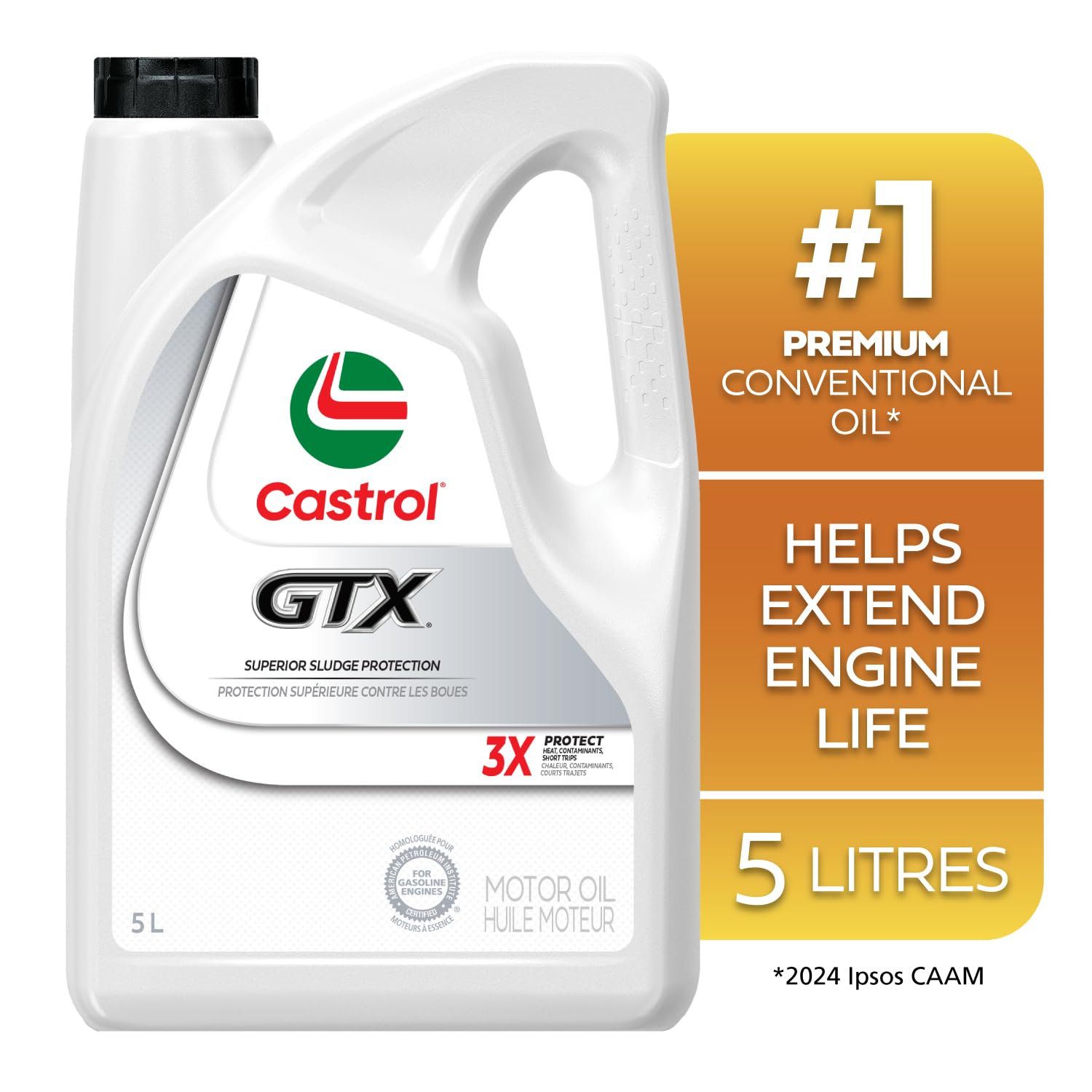 Castrol GTX Conventional 5W-30 Motor Oil, 5 Litres | Made in Canada Castrol