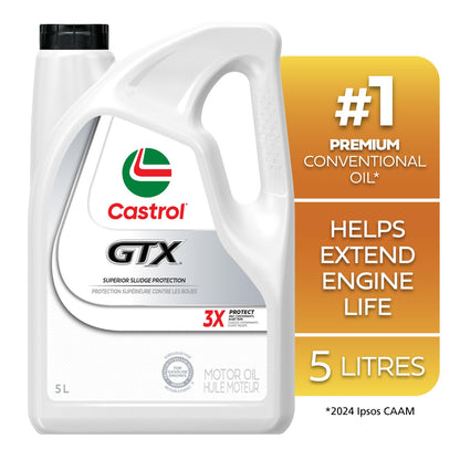 Castrol GTX Conventional 5W-30 Motor Oil, 5 Litres | Made in Canada Castrol