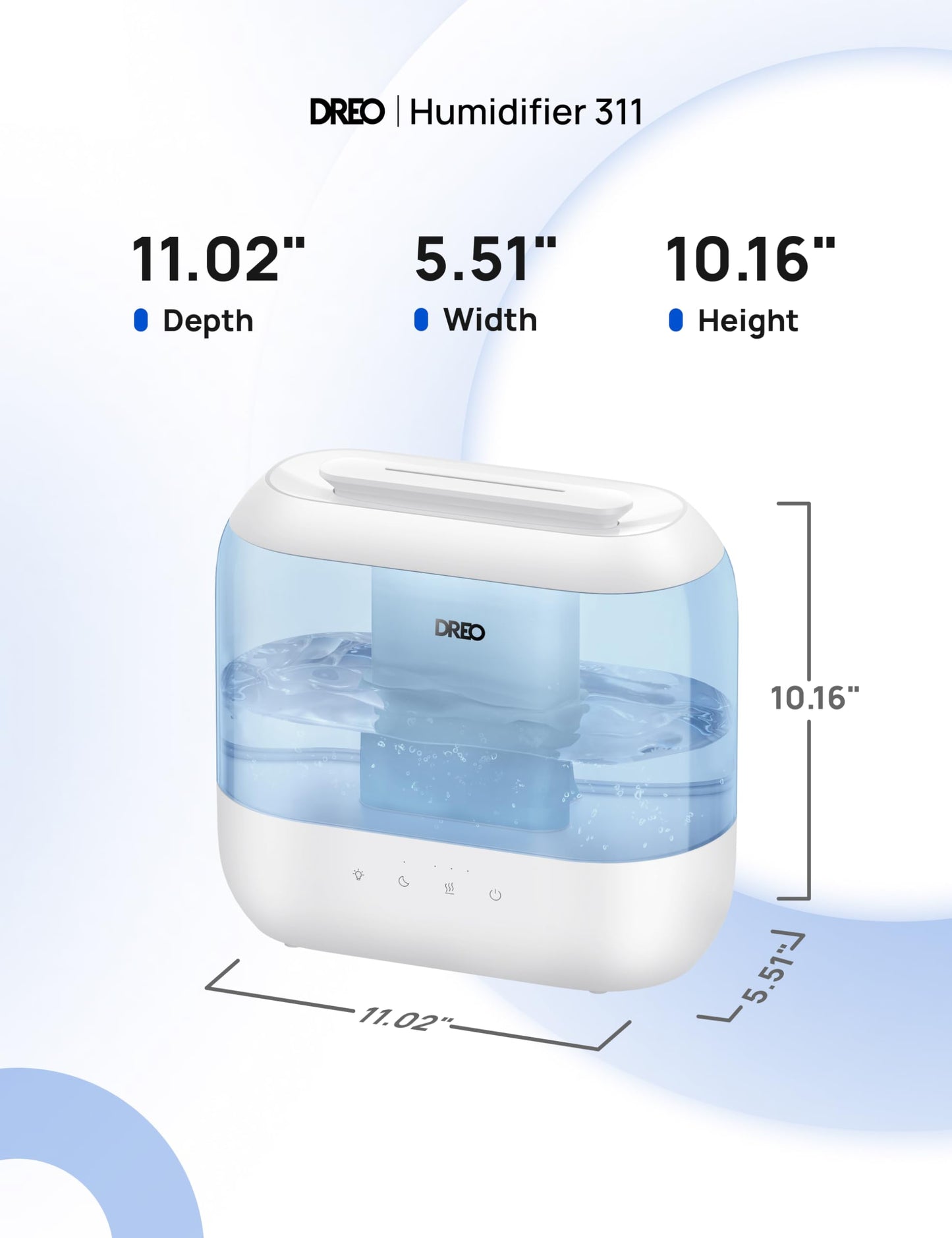 DREO 4L Humidifiers for Bedroom, 28dB Quiet Top Fill Supersized Cool Mist Humidifier for Baby Large Room, Oil Diffuser and Nightlight, 32H Runtime, Ultrasonic Humidifier for Home, Nursery, Plants 🍁 All In One Marketplace Canada