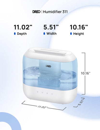 DREO 4L Humidifiers for Bedroom, 28dB Quiet Top Fill Supersized Cool Mist Humidifier for Baby Large Room, Oil Diffuser and Nightlight, 32H Runtime, Ultrasonic Humidifier for Home, Nursery, Plants 🍁 All In One Marketplace Canada
