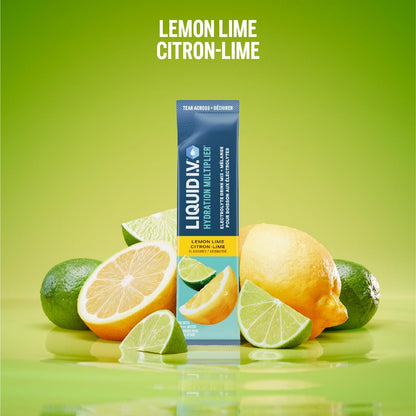 Liquid I.V. Hydration Multiplier Electrolyte Drink Mix - Enhanced Hydration Electrolyte Powder with Vitamins B3, B5, B6, B12 and C -18x On-the-go Sticks for Workout and Travel - Lemon Lime