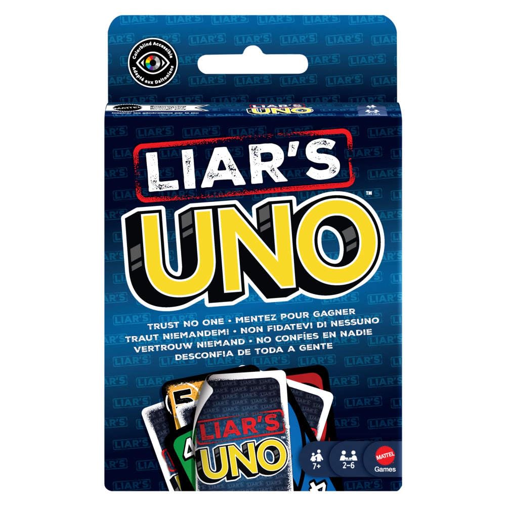 Mattel Games Liar’s UNO Card Game for Adults, Kids, Families, Parties & Game Nights, Travel Fun, Outwit Other Players with Bluffing & Trickery Mattel Games