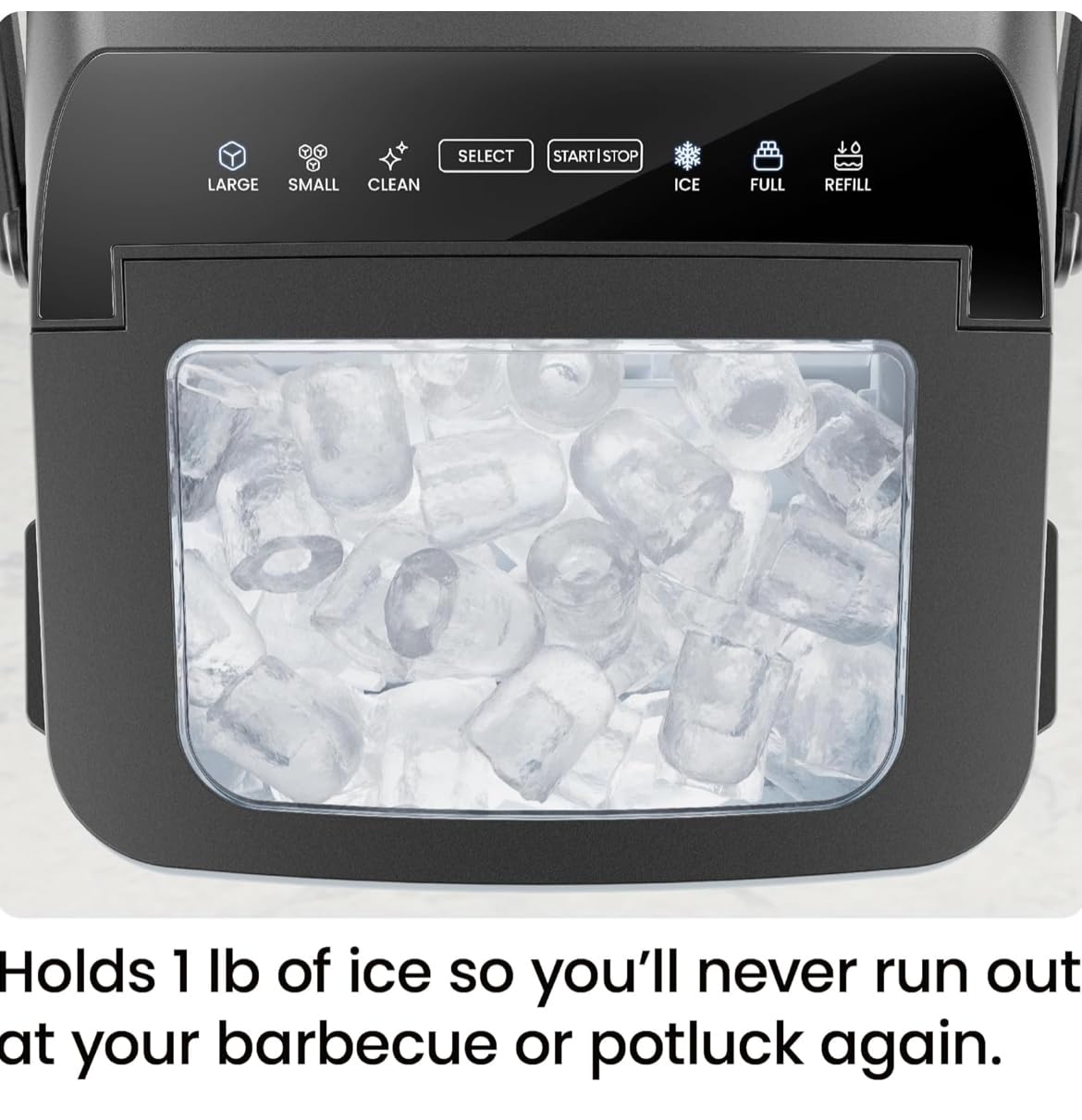 Iceman Dual-Size Ice Maker Countertop - Portable Ice Machine, Large and Small Ice Machine Maker with Self Cleaning, 9 Cubes in 7 Mins, 22lbs/24hrs, for Home, Kitchen, Office, Party, Ice Scoop Included - Available at All In One Marketplace Canada