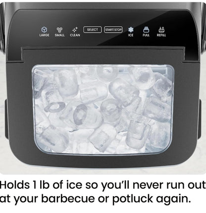 Iceman Dual-Size Ice Maker Countertop - Portable Ice Machine, Large and Small Ice Machine Maker with Self Cleaning, 9 Cubes in 7 Mins, 22lbs/24hrs, for Home, Kitchen, Office, Party, Ice Scoop Included - Available at All In One Marketplace Canada