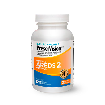 PreserVision AREDS 2 Eye Vitamin & Mineral Supplement, Contains Lutein, Vitamin C, Zeaxanthin, Zinc, Vitamin E, Eye Health Supplements for Adults, 120 Mini Soft Gels (packaging may vary)