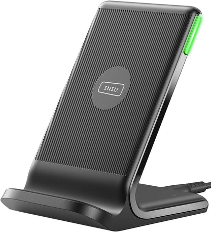 Wireless Charger, INIU [2 Pack] 15W Fast Wireless Charging Stand, Wireless Charging Station with Sleep-Friendly Adaptive Light for iPhone 17 16 15 14 13 12 Pro Max Samsung Galaxy S23 S22 - Available at All In One Marketplace Canada