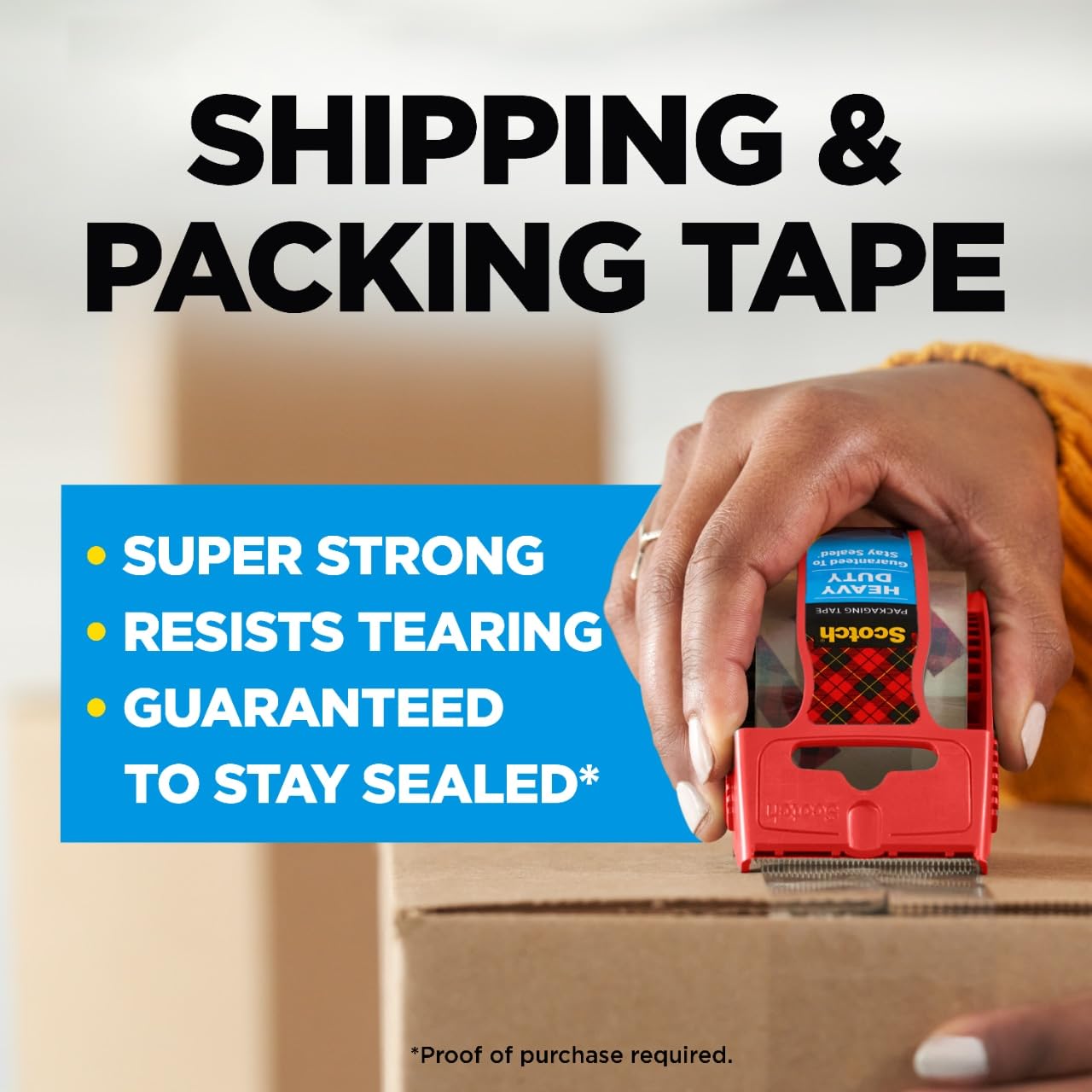 Scotch Heavy Duty Packaging Tape, 1.88 Inches x 800 Inches, 6 Rolls (142-6) Scotch