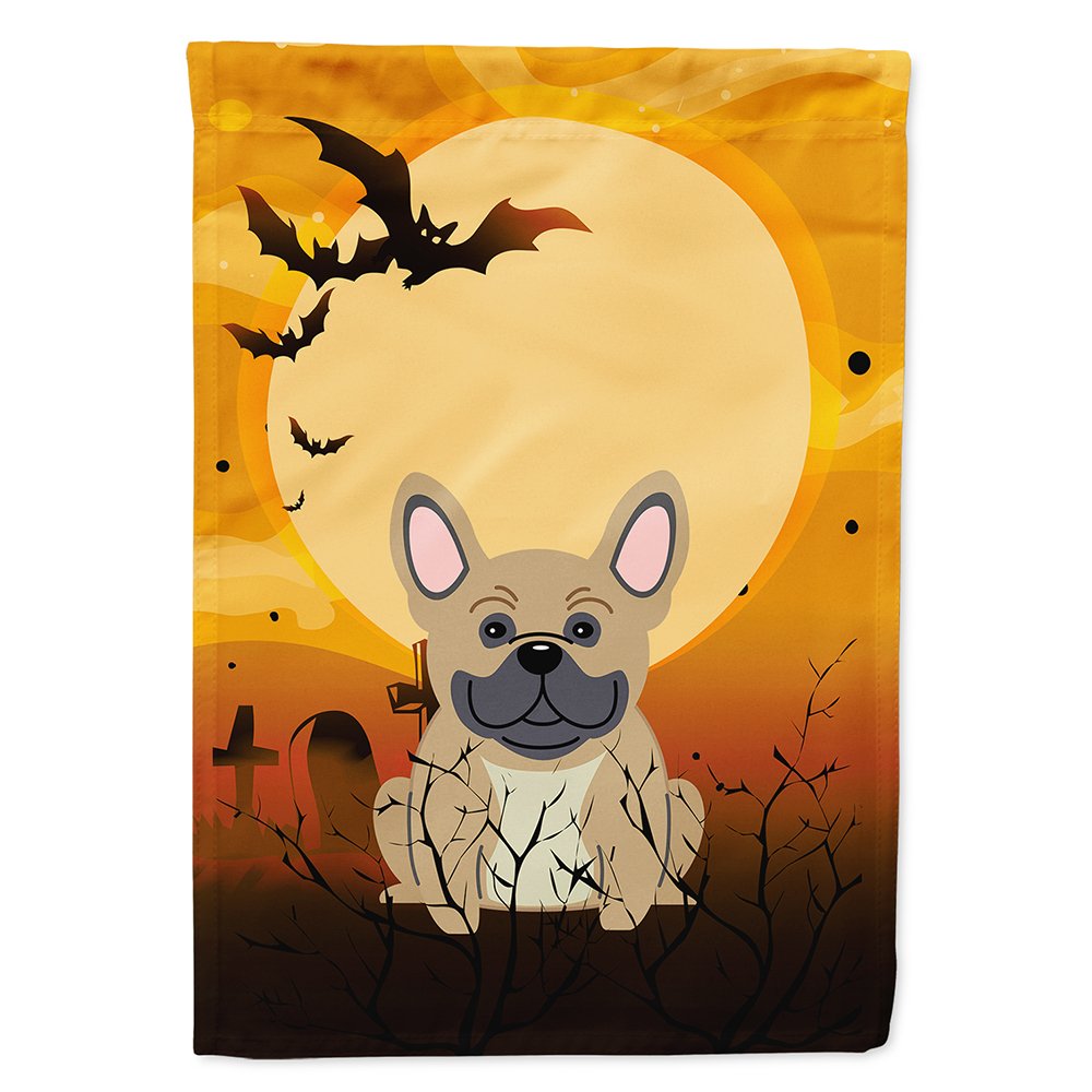Drapeau Caroline's Treasures BB4276CHF pour maison, motif bouledogue français Halloween, toile crème, grand, multicolore