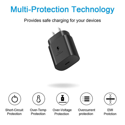 USB C Fast Charger, 2Pack 25W Type C Fast Charger Wall Charger Super Fast Charging Block for Galaxy S24 S23 S22 S21 S20 Ultra S10 S9, Note 20 10 9, with 6ft USB C to Type C Cable 25W Charger Adapter - Available at All In One Marketplace Canada