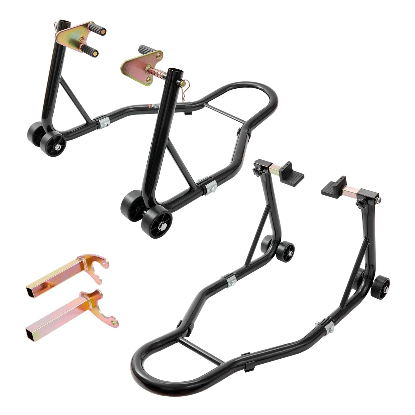 VEVOR Motorcycle Stand Lift, 850lbs Front Rear Combo Stand Lift Stand, Front and Rear Wheel Fork Stand, U+L Fork Swingarm Spool, Compatible with Most Yamaha Honda Kawasaki Suzuki Motorcycles, Black 🍁 All In One Marketplace Canada