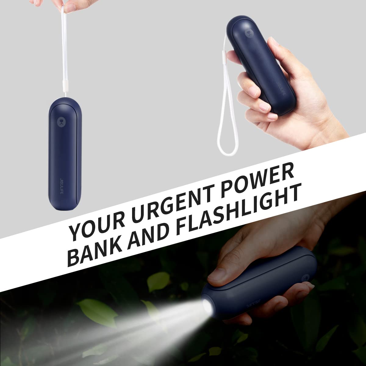 JISULIFE Portable Handheld Fan, Mini 3 In 1 with Rechargeable Battery, Personal Pocket Fan for Travel, Outdoor, USB Power Bank, Flashlight, Essential Ideal Gifts for Summer/Concert/Vacation - Blue - Available at All In One Marketplace Canada