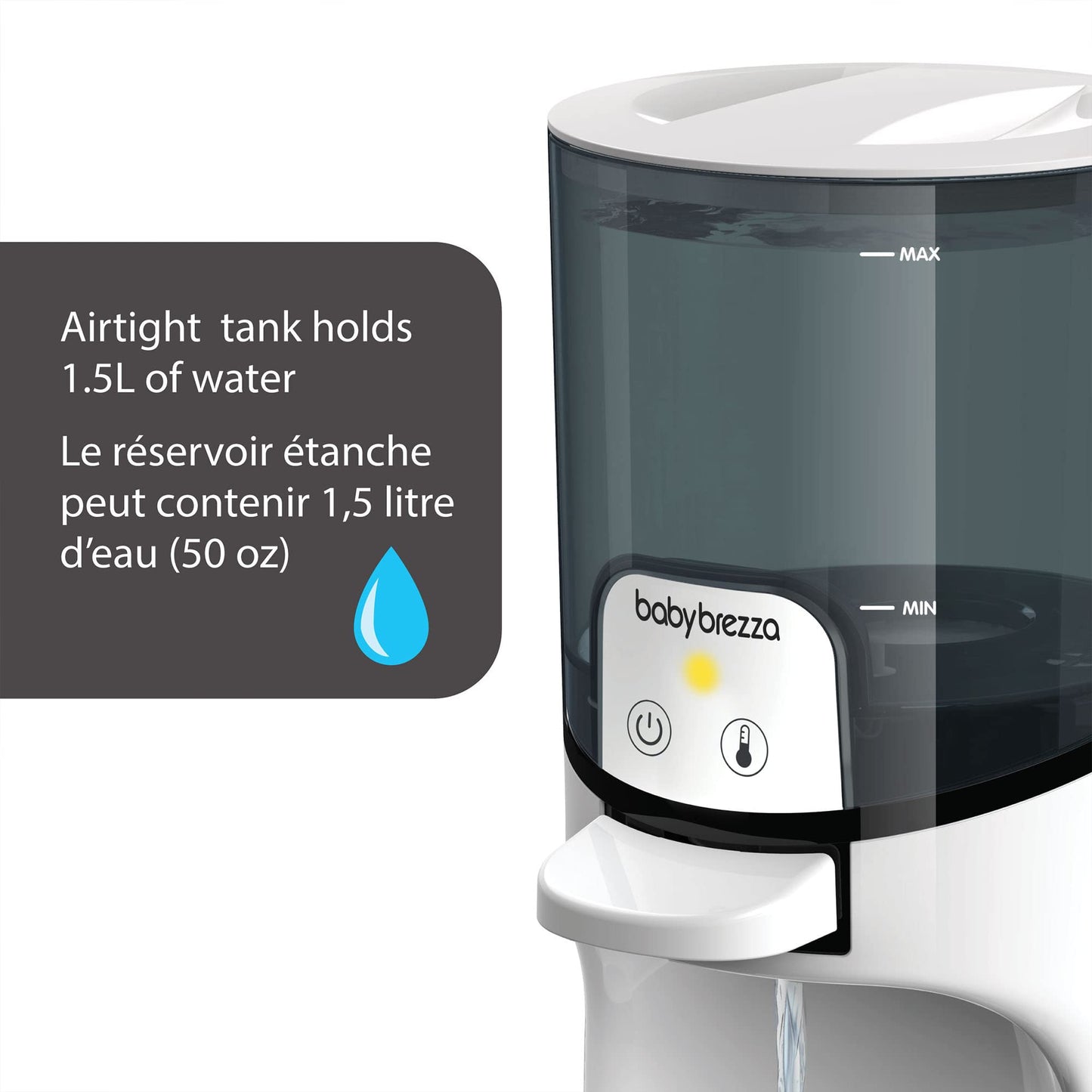 Baby Brezza Instant Warmer - Instantly Dispense Warm Water at Perfect Baby Bottle Temperature - Traditional Baby Bottle Warmer Replacement - Fast Baby Formula Bottles 24/7-3 Temperatures Baby Brezza