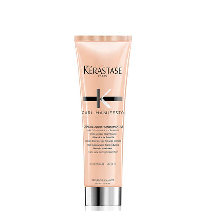 Kérastase Curl Cream, Crème de Jour Fondamentale Conditioner, Leave-In Treatment & Heat Protectant, Controls Frizz & Enhances Curls, For All Curly Hair Types & Textures, 150 ml