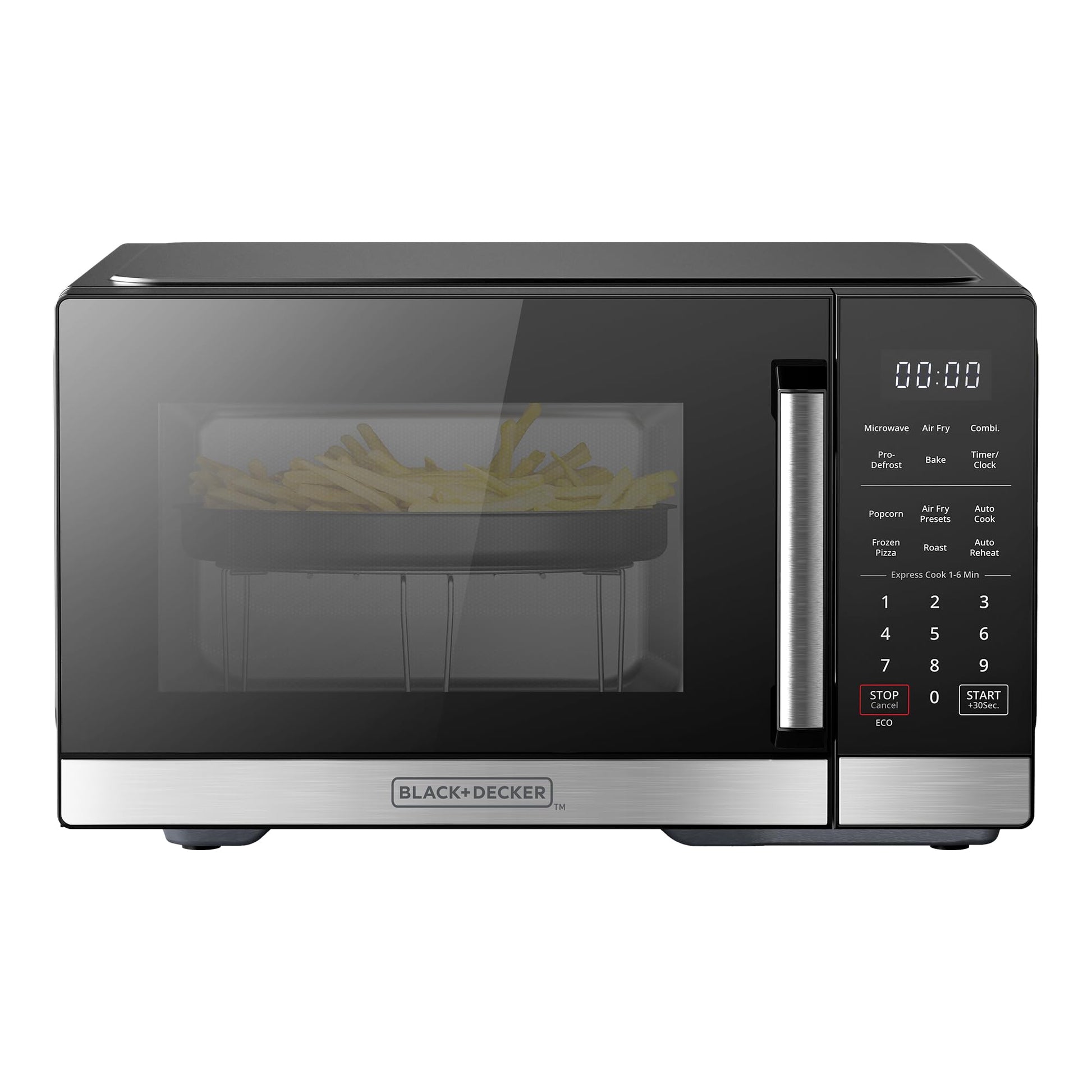 BLACK+DECKER 0.9 Cu.ft Microwave Oven Air Fryer Combo, 900W 5-in-1 BLACK+DECKER