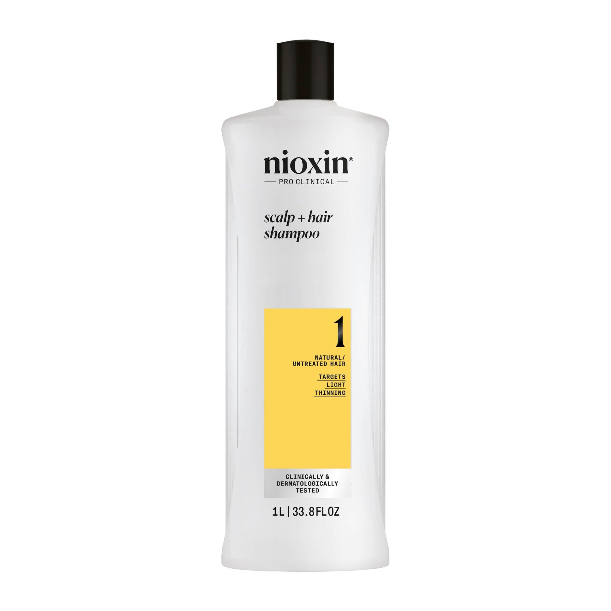 Nioxin System 1 Scalp + Hair Thickening Shampoo | For Natural Hair with Light Thinning | Strengthen Against Breakage with Niacinamide & Biotin | 33.8 Fl Oz NIOXIN