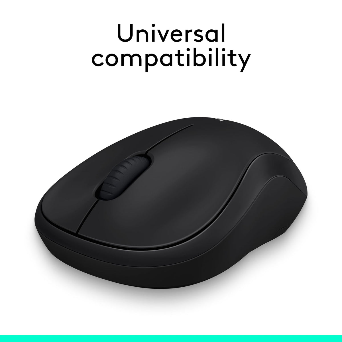 Logitech M185 Compact Ambidextrous Wireless Mouse with Rubber Grips - Black