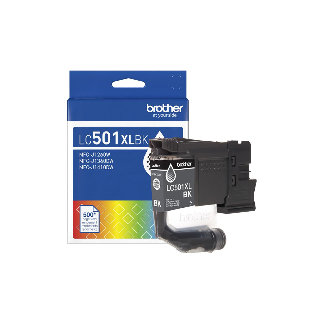Brother Genuine LC501XLBKS High Yield Black Ink Cartridge for Brother Printer MFC-J1260DW, MFC-J1360DW, MFC-J1410DW