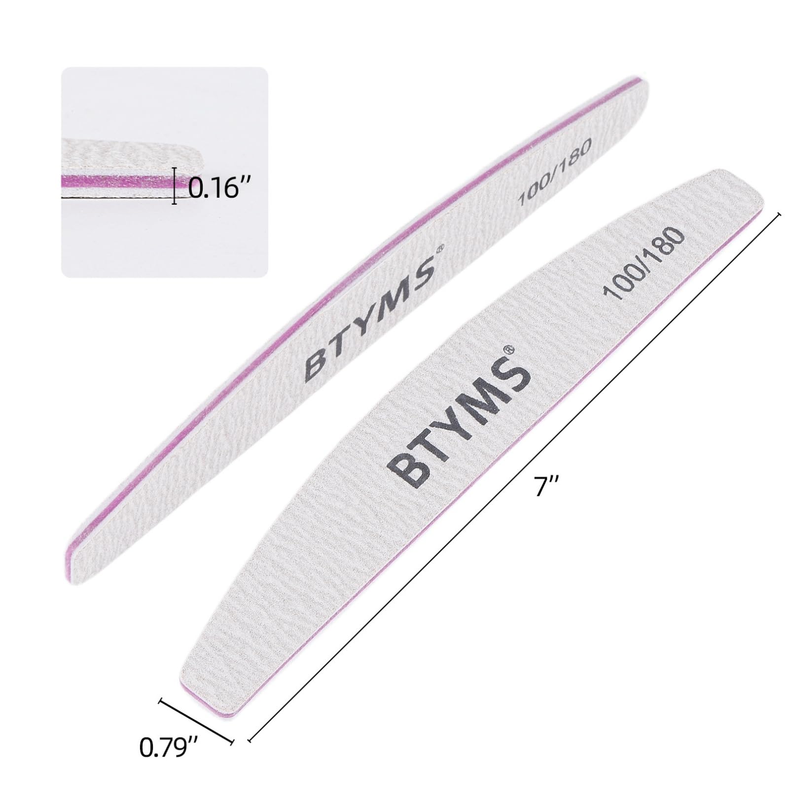 BTYMS 25 Pcs Nail Files 100/180 Grit Double Sided Emery Boards Coarse and Medium Nail File for Acrylic Nails and Natural Nails - Available at All In One Marketplace Canada