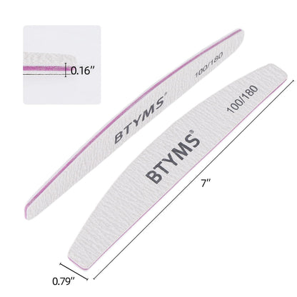 BTYMS 25 Pcs Nail Files 100/180 Grit Double Sided Emery Boards Coarse and Medium Nail File for Acrylic Nails and Natural Nails - Available at All In One Marketplace Canada