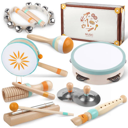 Toddlers Musical Instruments-Baby Montessori Wooden Musical Toys for Toddlers 1-3 Year Old,Kids Percussion Instruments Toy for 1 Year Boy&Girls,Christmas Birthday Gift for 1-3 Year Old 🍁 All In One Marketplace Canada