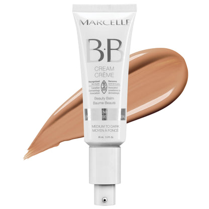 Marcelle BB Cream Beauty Balm, Medium to Dark, Tinted Moisturizer, Skin Enhancer, Lightweight, Hydrating, Hypoallergenic, Non-Comedogenic, Fragrance-Free, Paraben-Free, Oil-Free, Cruelty-Free, 45 mL 🍁 All In One Marketplace Canada