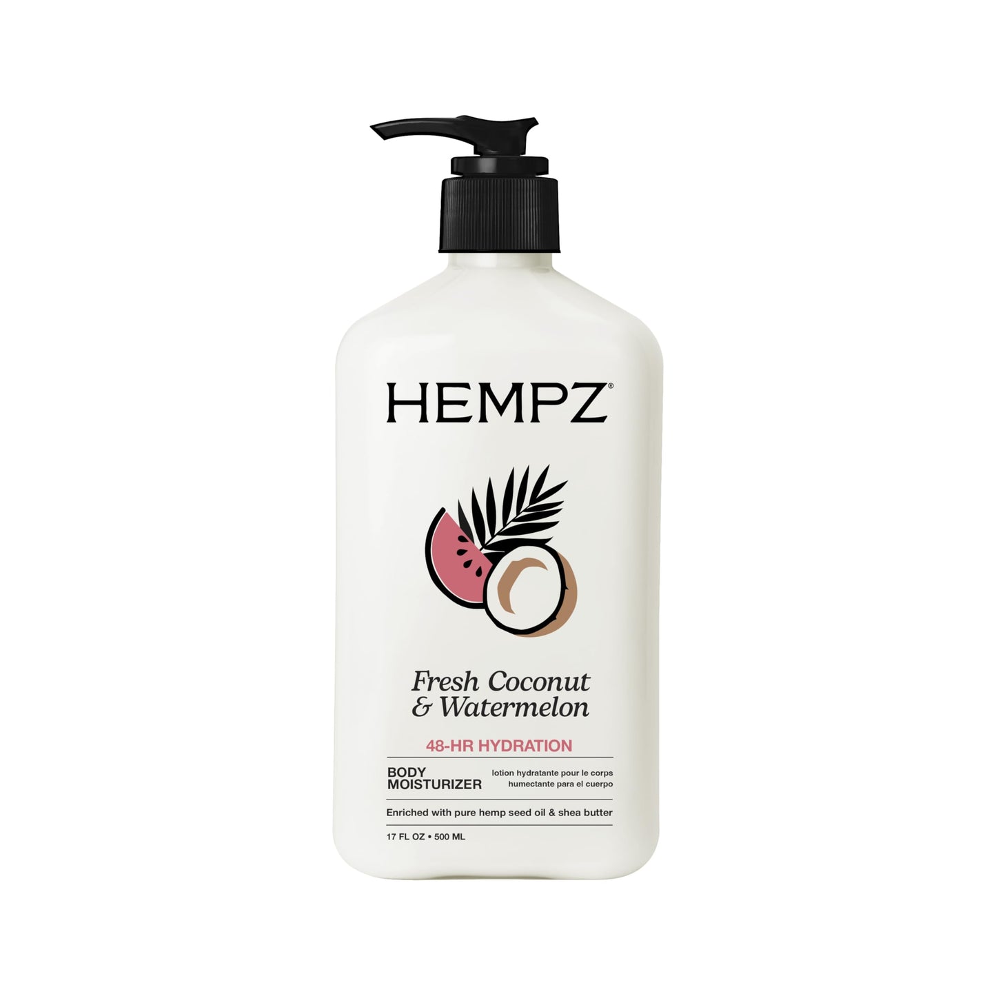 Hempz Body Lotion - Fresh Coconut & Watermelon Daily Moisturizing Cream, Shea Butter Body Moisturizer - Skin Care Products, Hemp Seed Oil - Large