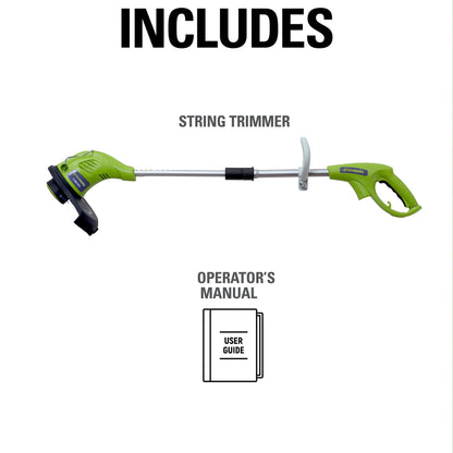 Greenworks 4 Amp 13" Corded Electric String Trimmer –Auto Dual Line Feed, Adjustable Handle & Lightweight for Home Yard, Lawn Edges, Driveway, Sidewalk, Fence Lines & Garden Borders Maintenance