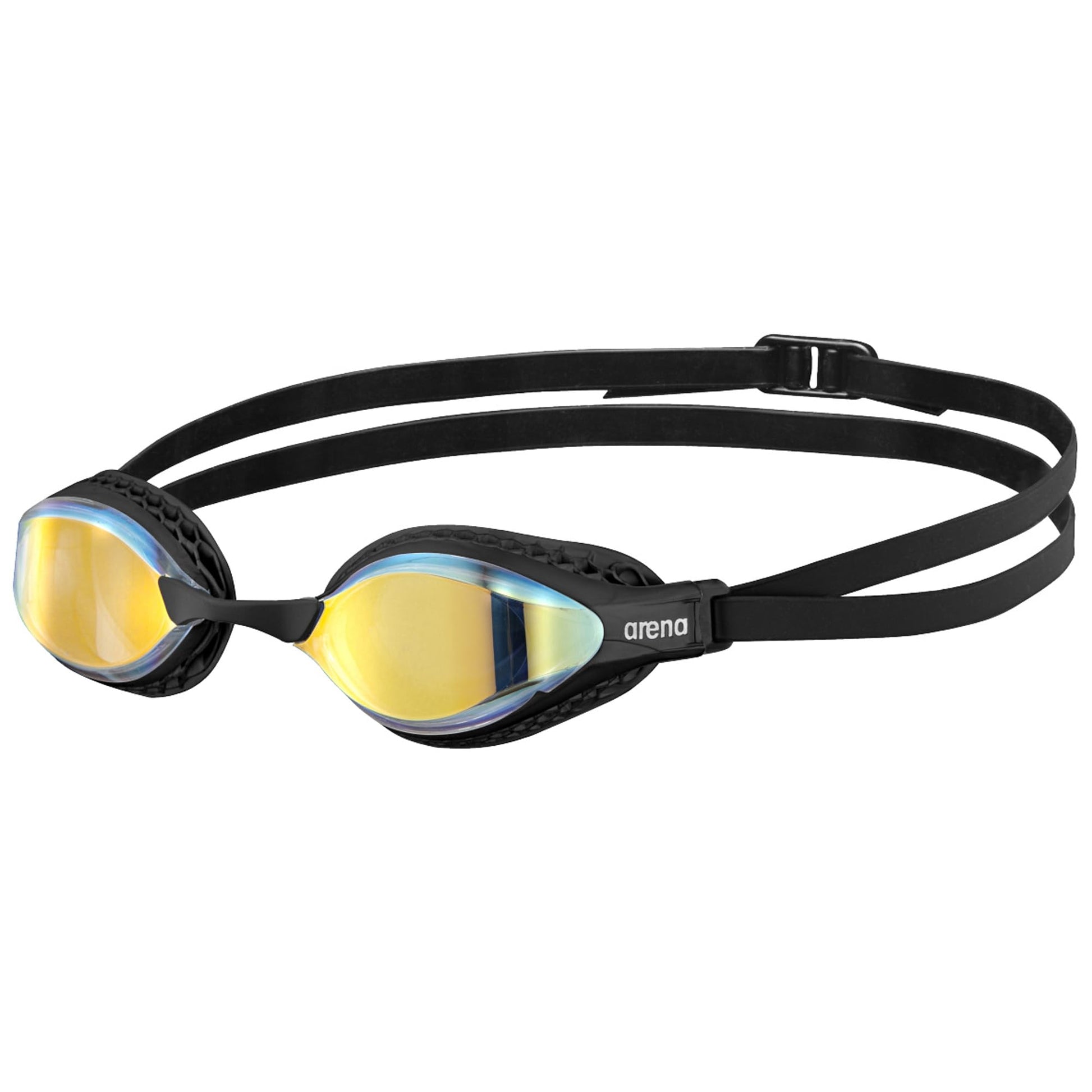 arena Air-Speed Anti-Fog Swim Goggles for Men and Women, Yellow Copper Mirror/Black ARENA