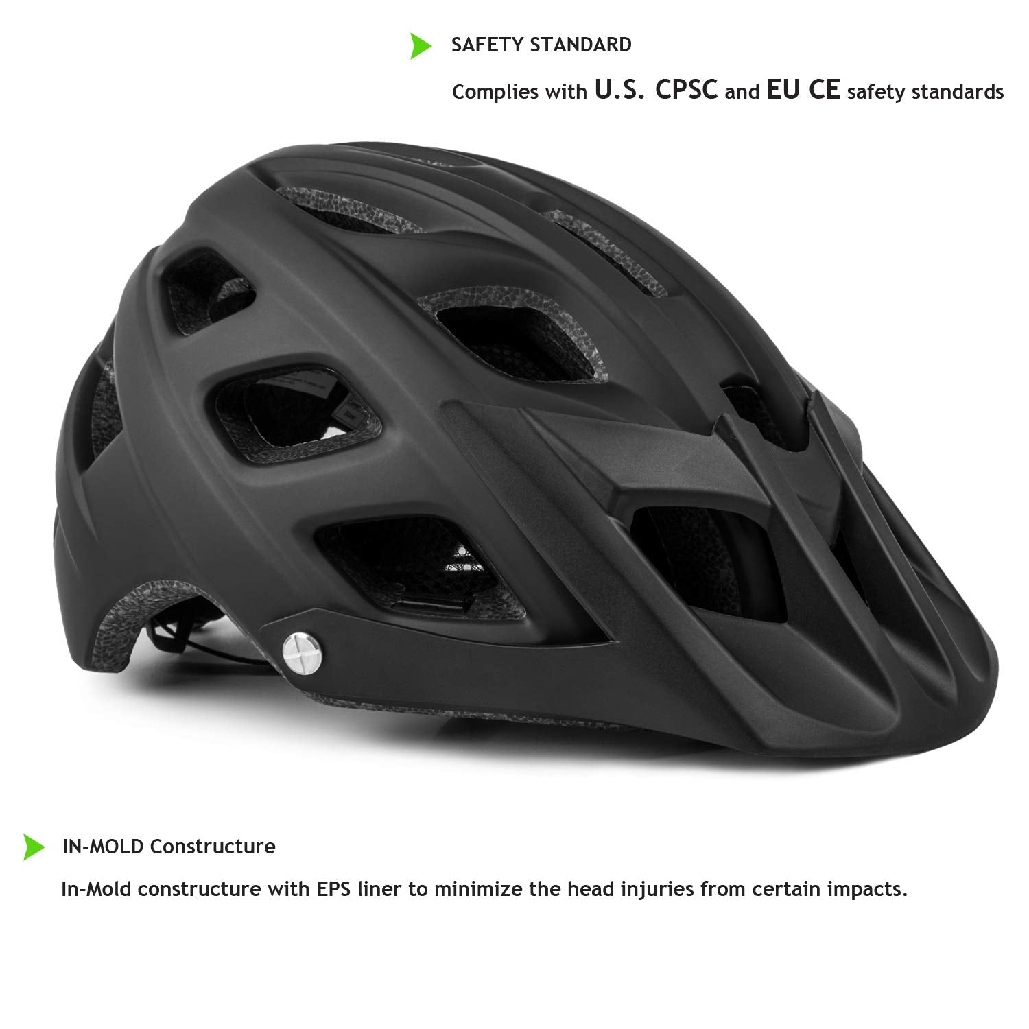 Bike Helmet, Exclusky Mountain Bike Helmet Men Women Lightweight Breathable Adjustable Adult Bicycle Cycle MTB Helmet 56-61cm