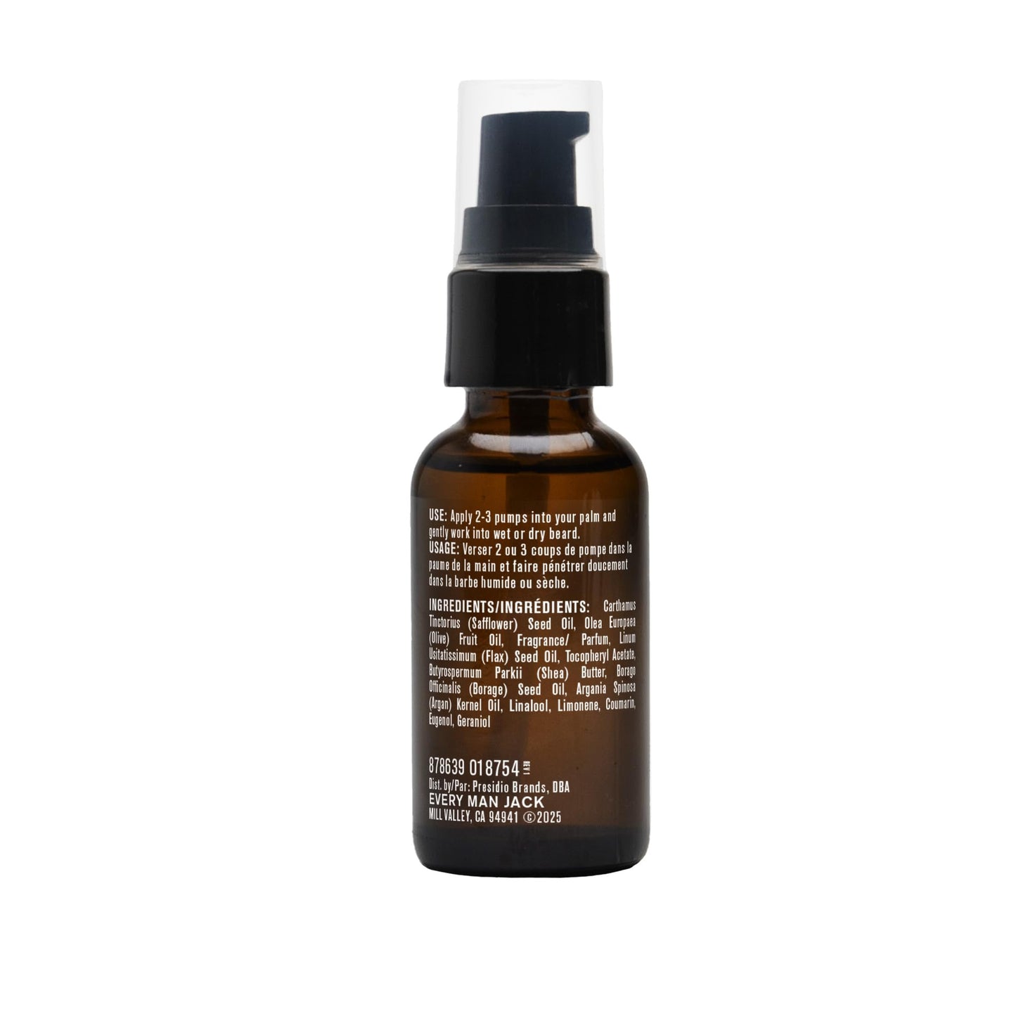 Every Man Jack Mens Beard Oil - Subtle Aged Bourbon Fragrance - Deeply Moisturizes and Softens Your Beard and Adds a Natural Shine - Naturally Derived with Shea Butter- 30 mL - Available at All In One Marketplace Canada