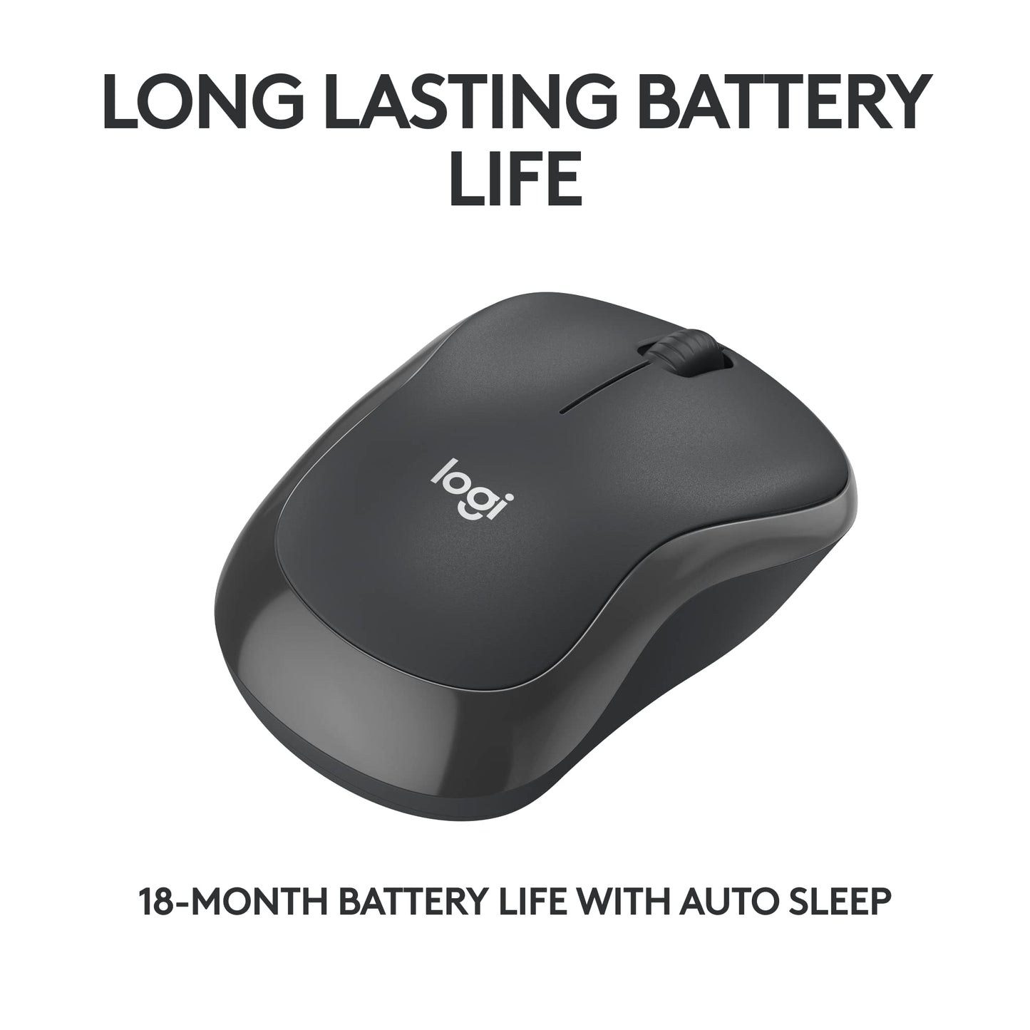 Logitech M240 Silent Bluetooth Mouse, Wireless, Compact, Portable, Smooth Tracking, 18-Month Battery, for Windows, macOS, ChromeOS, Compatible with PC, Mac, Laptop, Tablets - Graphite - Available at All In One Marketplace Canada