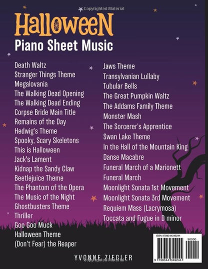 Partitions de piano pour Halloween : 36 morceaux et pièces effrayants pour débutants et niveaux intermédiaires (+ audio gratuit)