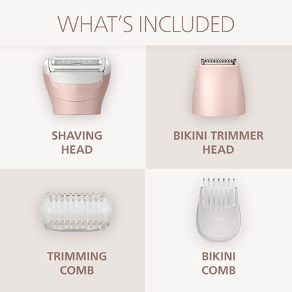 Philips Lady Shaver Series 6000, Cordless Electric Lady Shaver, Wet & Dry Electric Razor for Body Hair Removal, BRL137/00